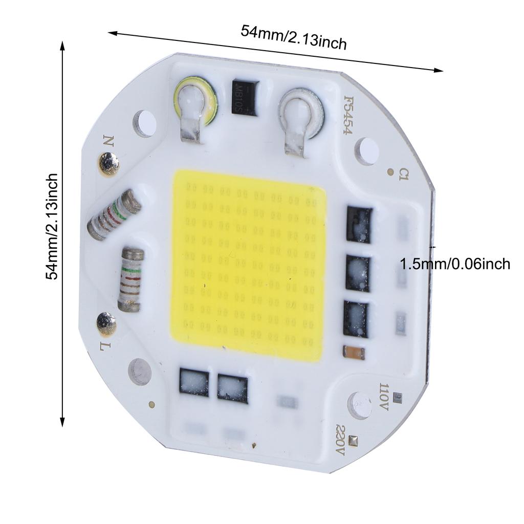 AC220V 50W Integrated Chip Light Source High Bright COB Bead   Bulb Warm White