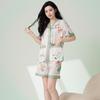 Women's Plus Size Summer Pajama Set - 3 Piece: Short Sleeve Top, Long Pants, Light Ice Silk, Outdoor Wearable, High-End Feel.