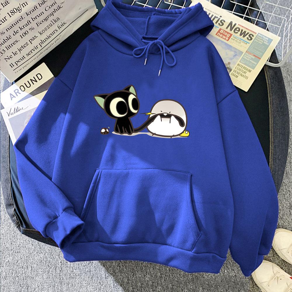 Luo Xiao Hei Cat Anime Printing Hoodies LuoXiaoHei Manga Cartoon Sweatshirts Kawaii Girls Women Clothing