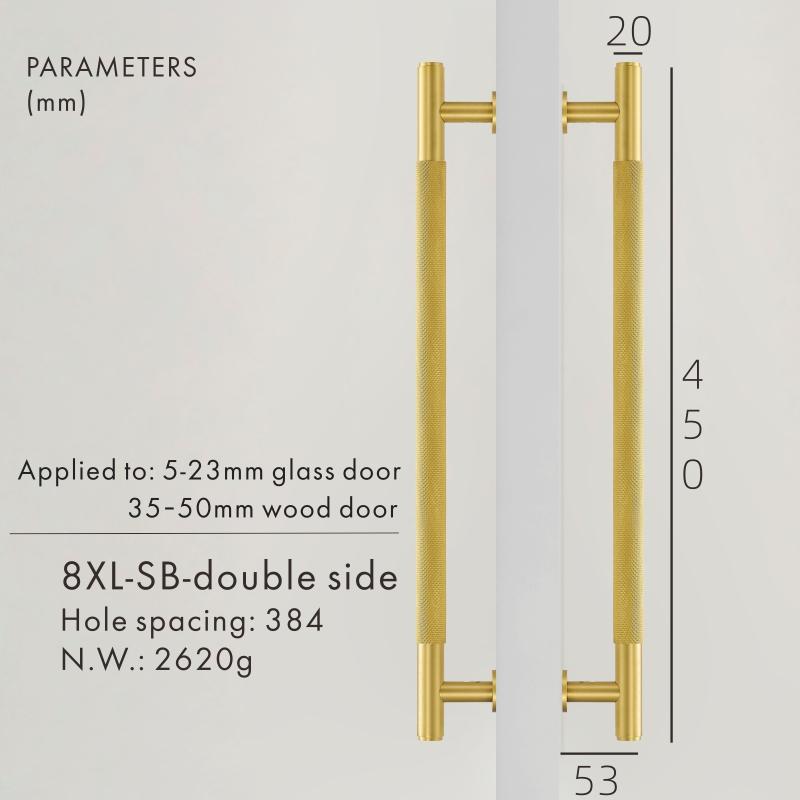 Dooroom Brass Knurled Door Handles Double