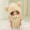 3-9Y Cartoon Hat for Girls Boys Scarf Thicken Cap Winter Hat for Kids Newborn Baby Stuff Children Hat Plus Fleece Kids Caps