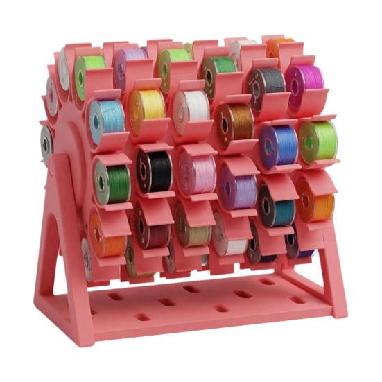 Estante de 60 Bobinas, Estante Organizador de Hilo de Coser de 60 Bobinas, Soporte de Exhibición Giratorio de 360 Grados Ahorrador de Espacio, Soporte de Almacenamiento de Mesa para Bordado y Patchwork