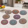 Non-slip Cup Coasters 8PCS Coasters, Colorful Wood with Non-Slip Heat Insulation Set Waterproof Drink Holder, for Home Office Dining Table Decorative