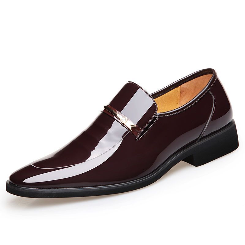 Men's Shoes Business High Gloss Patent Slip On Loafers Comfortable Casual Driving Boat Shoe Men