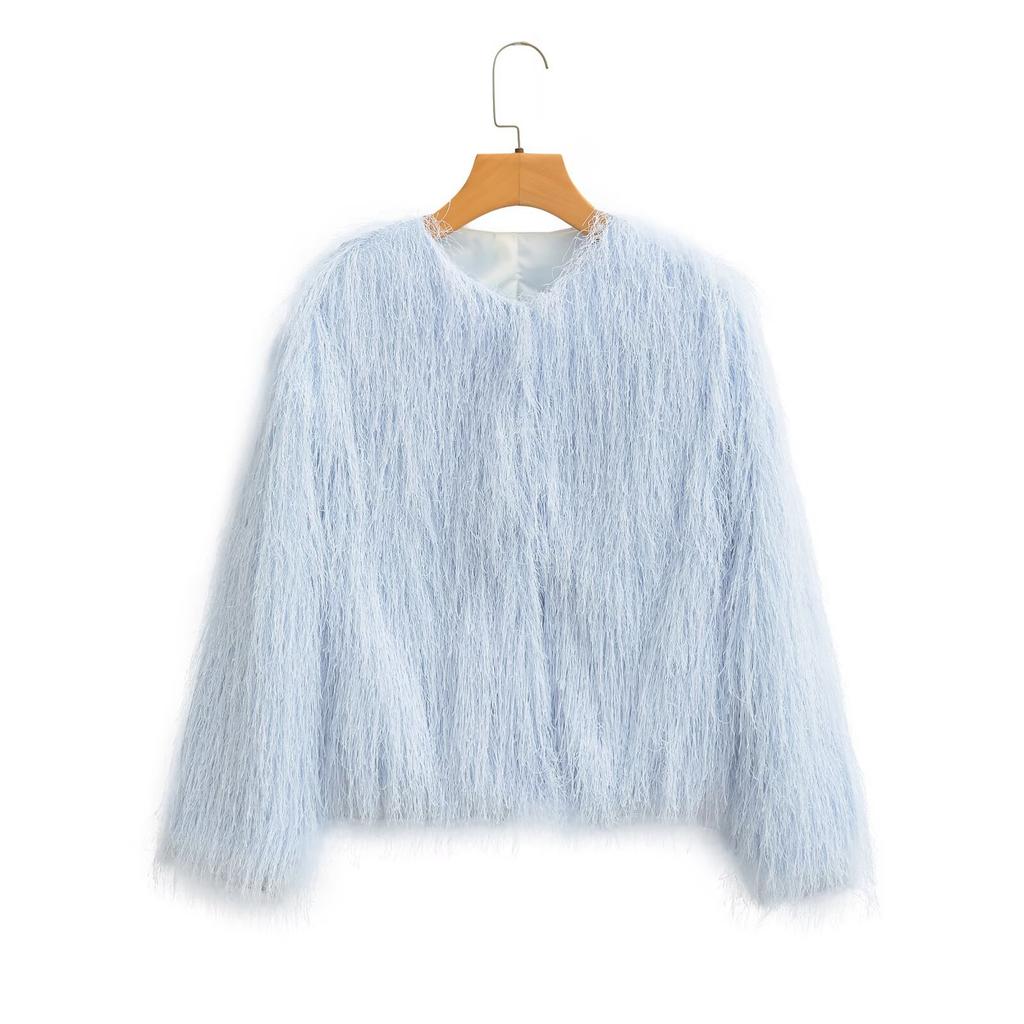 New European and American style fashionable versatile fringe embellishment jacket 8376857