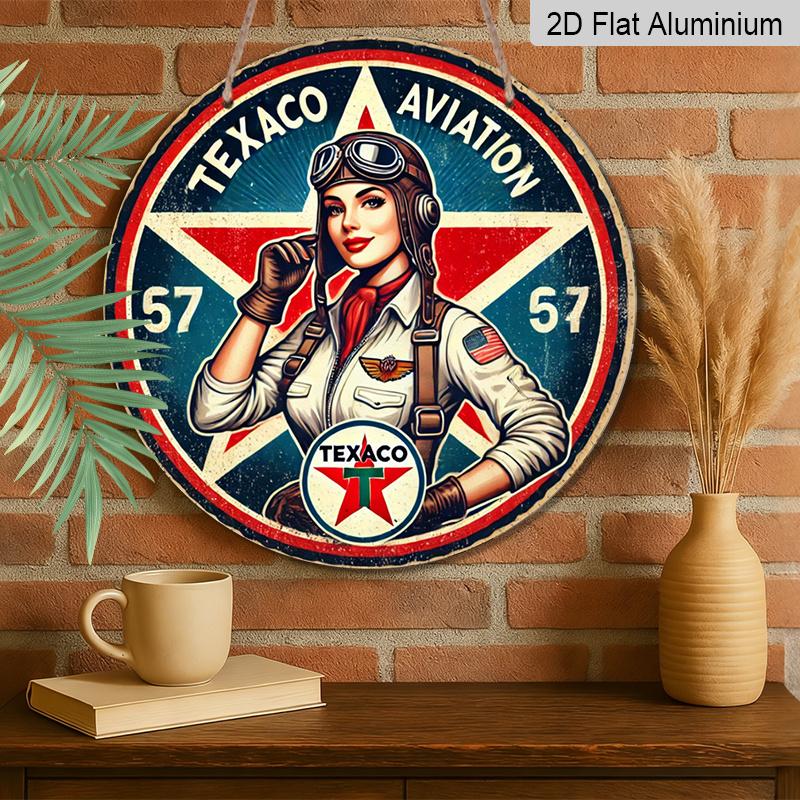 2D Flat 1pc, 8x8 in, Texaco Aviation 1949 Humor Aluminum Metal Sign - Vintage Style - for Outdoor & Indoor Decor - Perfect Gift for Aviation