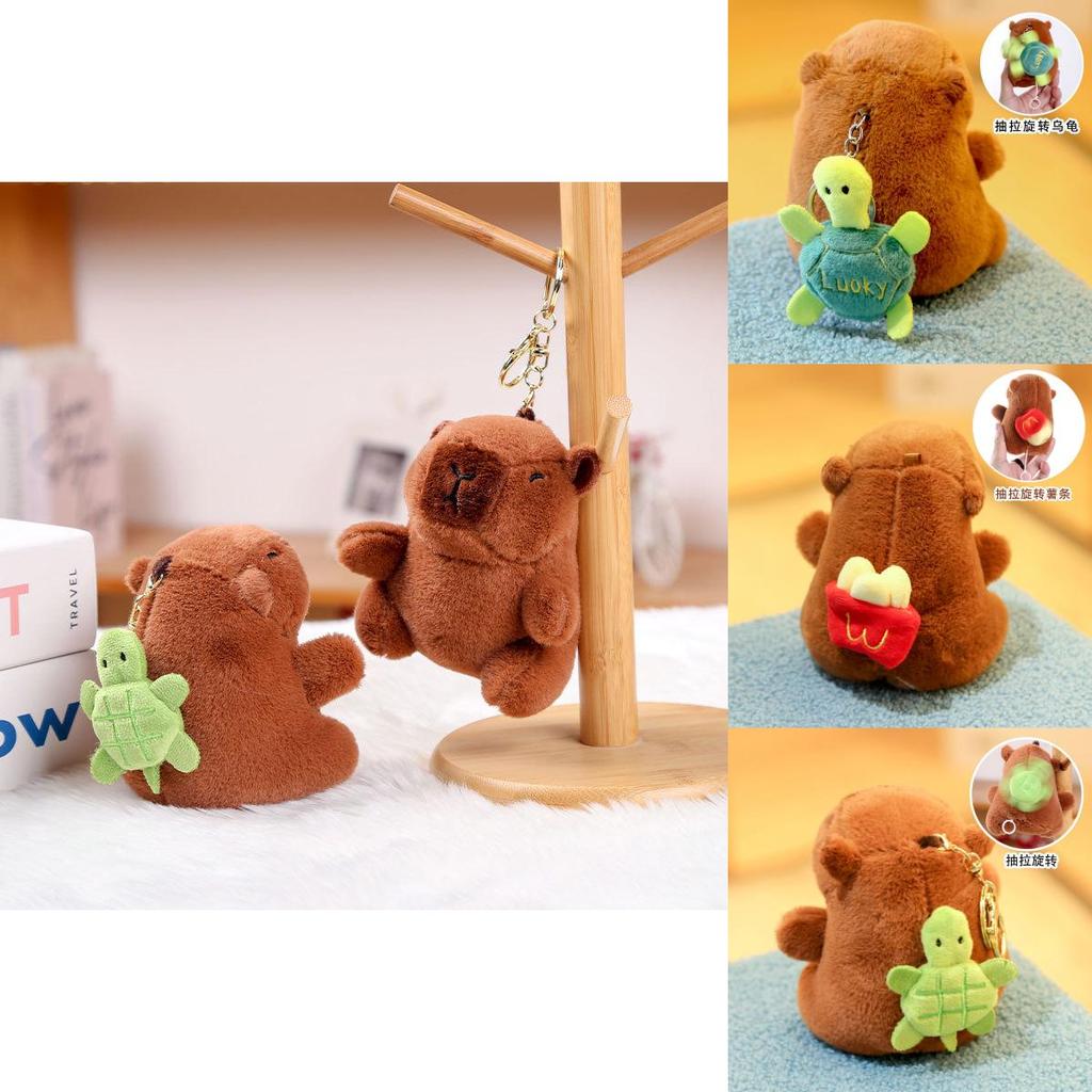 Capybara Plush Toy Rotating Turtle Keychain Gift For Girls