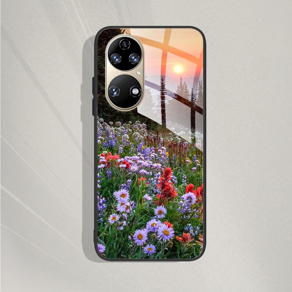 Pro Huawei P50 Pro Pouzdro P50E P 50 Luxusní tvrzené sklo Kryt telefonu Pro Huawei P50 Zadní kryt Módní ochranné TPU Coque P50Pro