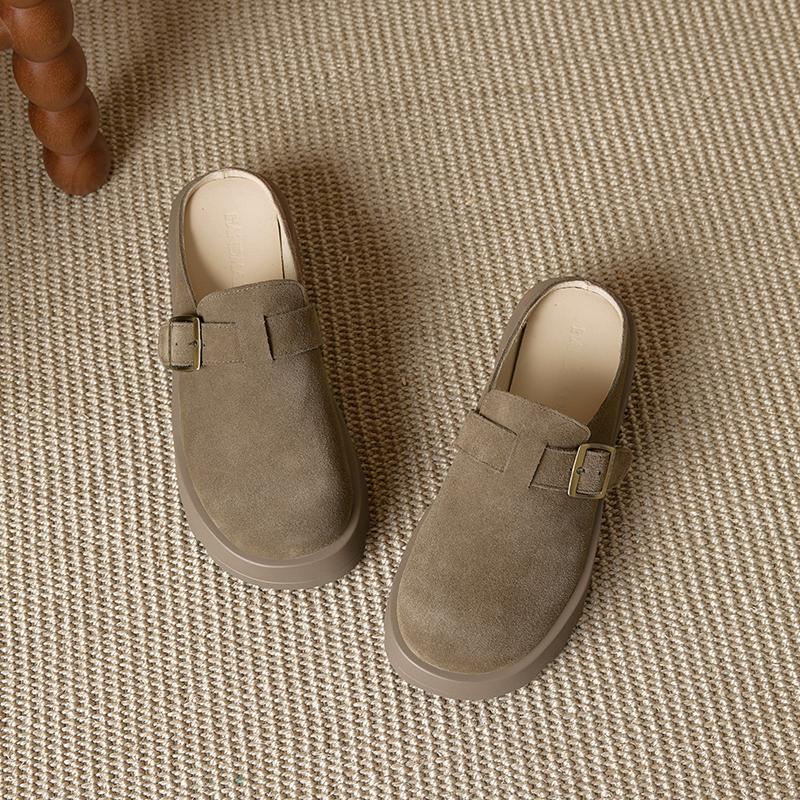 Fashion AIYUQI 2025 New Women's Slippers Thick-soled Mules with Closed Toe for Women Large-size Comfortable Half-slippers Female