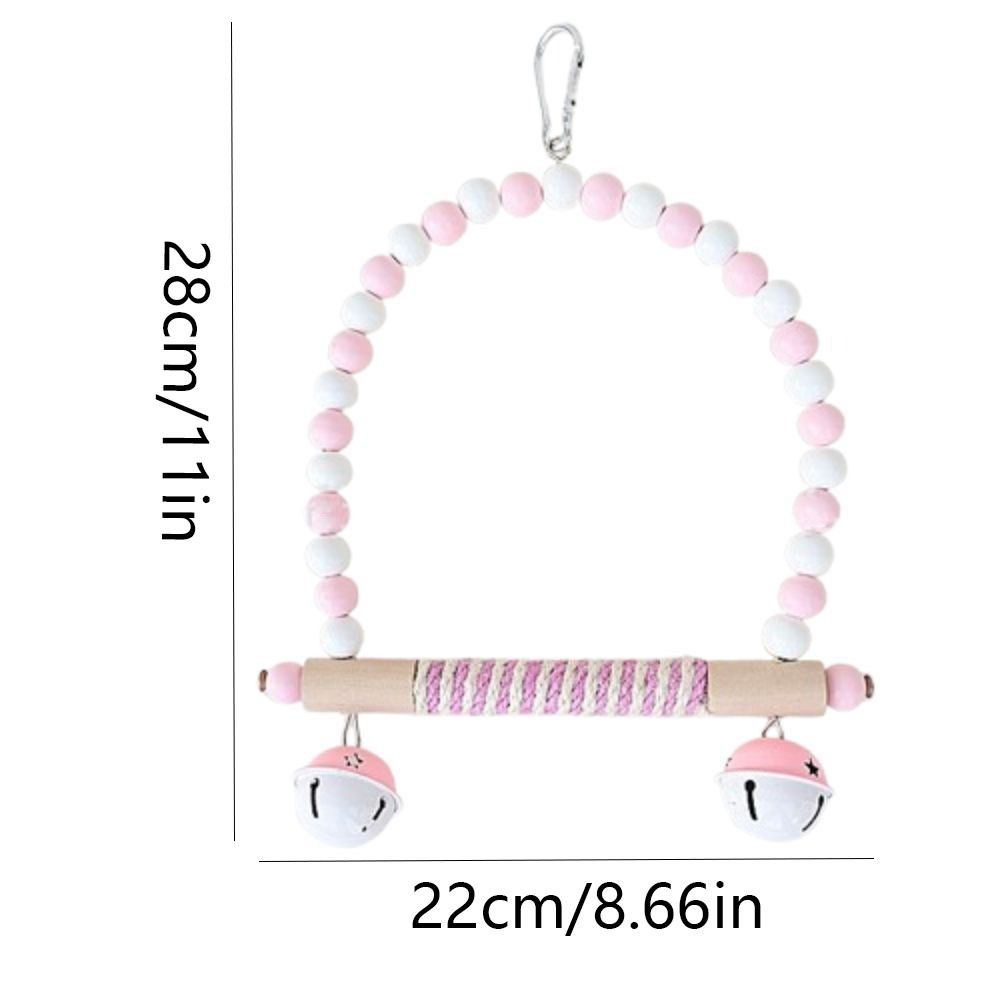 Bell Perch Bird Swing Toys Paw Grinding Parrot Standing Stick Hammock Parrot Pole Climbing