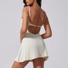 Women's Sports Beautiful Back Dress Removable Chest Cushion Cushion Breathable Outdoor Yoga Tennis Skirt