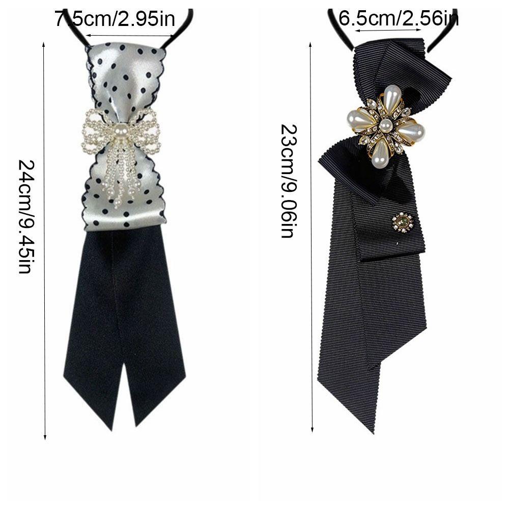 Clothing Decoration Black Bow Tie Choker Collares Pre-tied Tie Necklace Punk Style Long Necktie Students