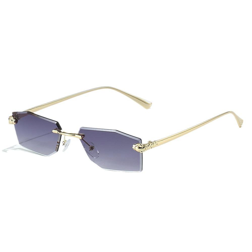Trendy Polygon Cut Edge Rimless Sunglasses For Women & Men - Fashionable Street Style Glasses For A Chic Look