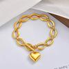 18K Gold Plated Stainless Steel Love Pendant Bracelet Fashion Ot Buckle Versatile Bracelet Women'S Accessories Br-2631