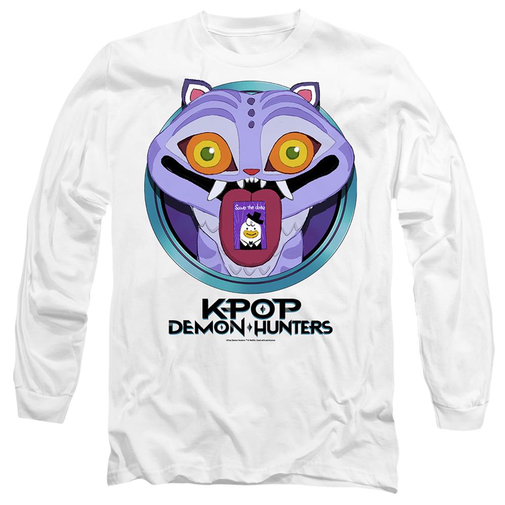 K-Pop Demon Hunters Unisex Adult Save The Date Derpy Tiger Cartoon Long-Sleeved T-Shirt