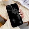 Gothic T-Cyber Sigil Cross   Phone Case For iPhone 17, 16,15,14,13,12,11 Plus,Pro Max, Others Soft Black Cover