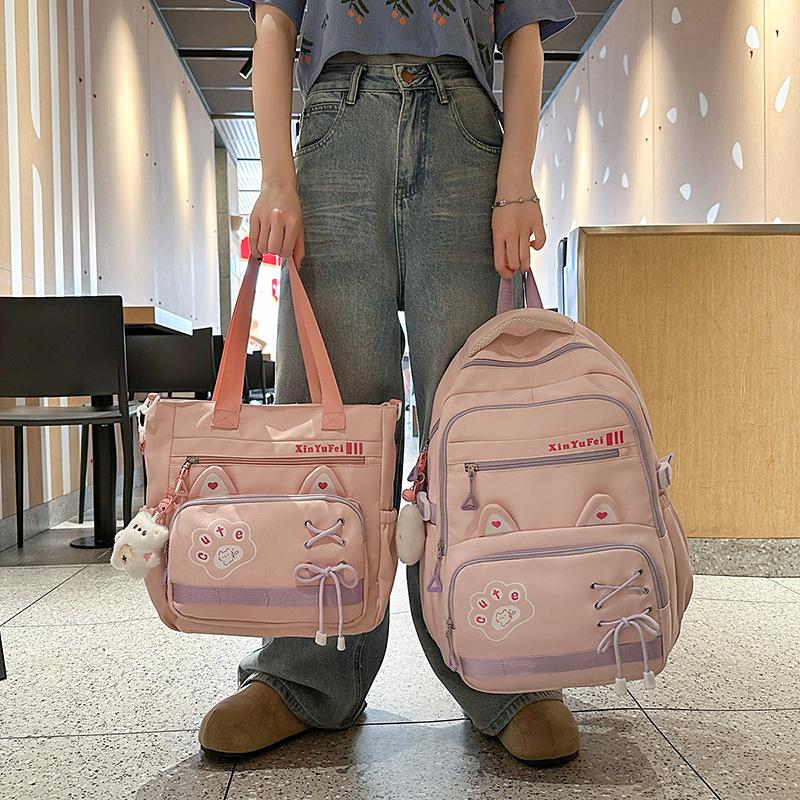 New backpack fashion kitten large capacity shoulder backpack junior high school students backpack high value school bag