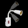 1 Piece Eu/Uk Plug Led Table Lamp Hose Steering Lever E27 Direct Plug In Swivel Head E27 Socket Bulb Holder With Switch