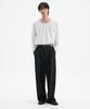TRIP LE SENS Custom Pintuck Curved Wide Slacks_Stripe Black