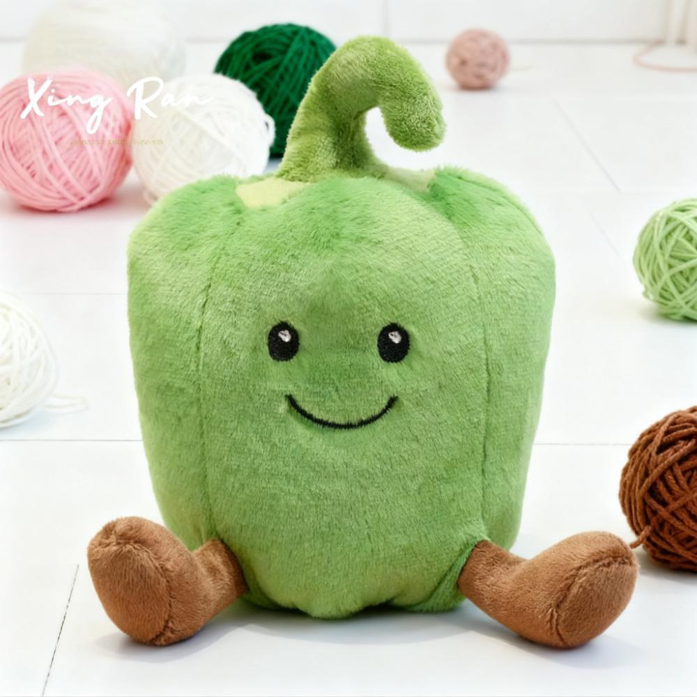 Groene Rode Gele Paprika Pluche Speelgoed Gevuld Groente Schattig Zacht Kawaii Kind Jongen Meisje Kamer Huis Decoratie Festival Vakantie Verjaardagscadeau 15cm