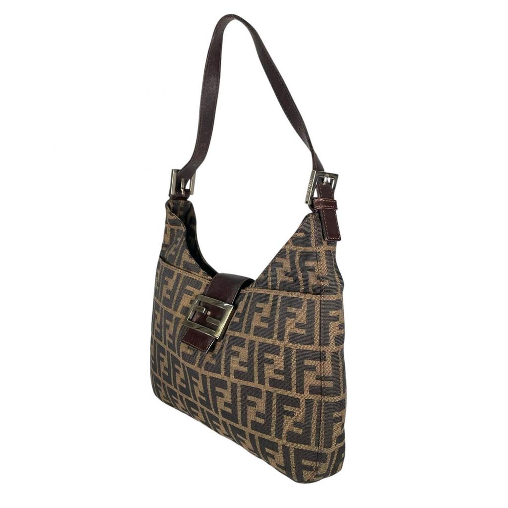 FENDI Zucca Hobo Shoulder Bag Brown Women used