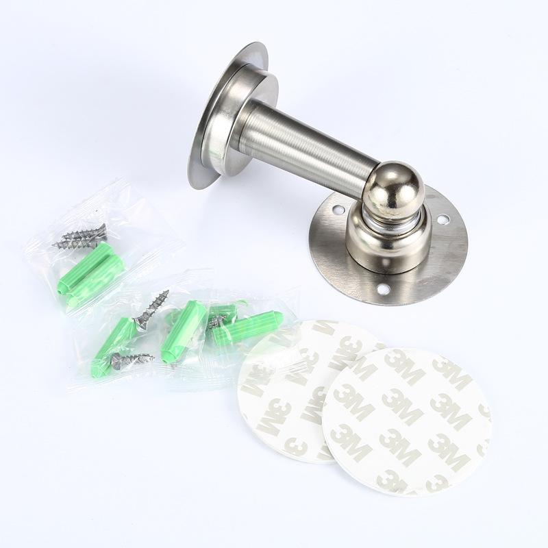 Stainless Steel Door Stopper Bathroom Magnetic Door Stop Catch Heavy Duty Floor Wall Mount Wind-Proof Holder Furniture Hardware