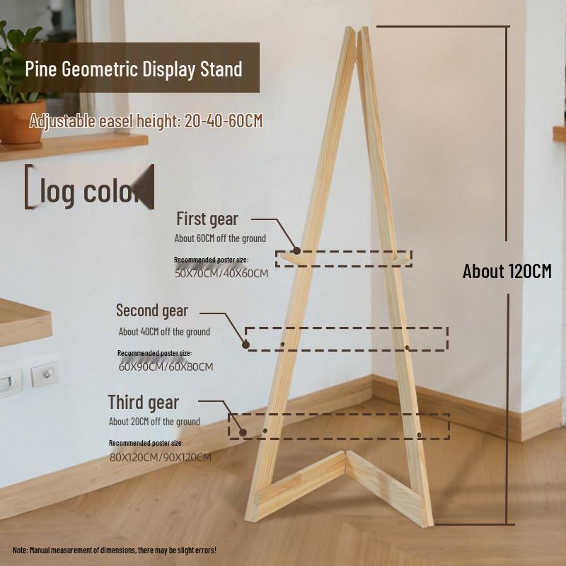 Nordic Style Solid Pine Wood Vertical Sign and Poster Easel Stand