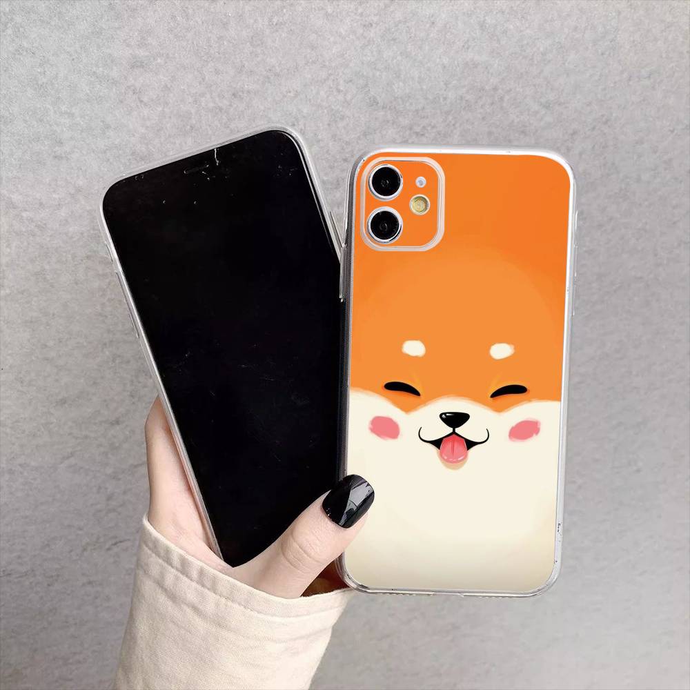 Cute Corgi Dog Phone Case For iPhone17,16,15,14,13,12,11 Plus,Pro Max Soft Transparent Cover