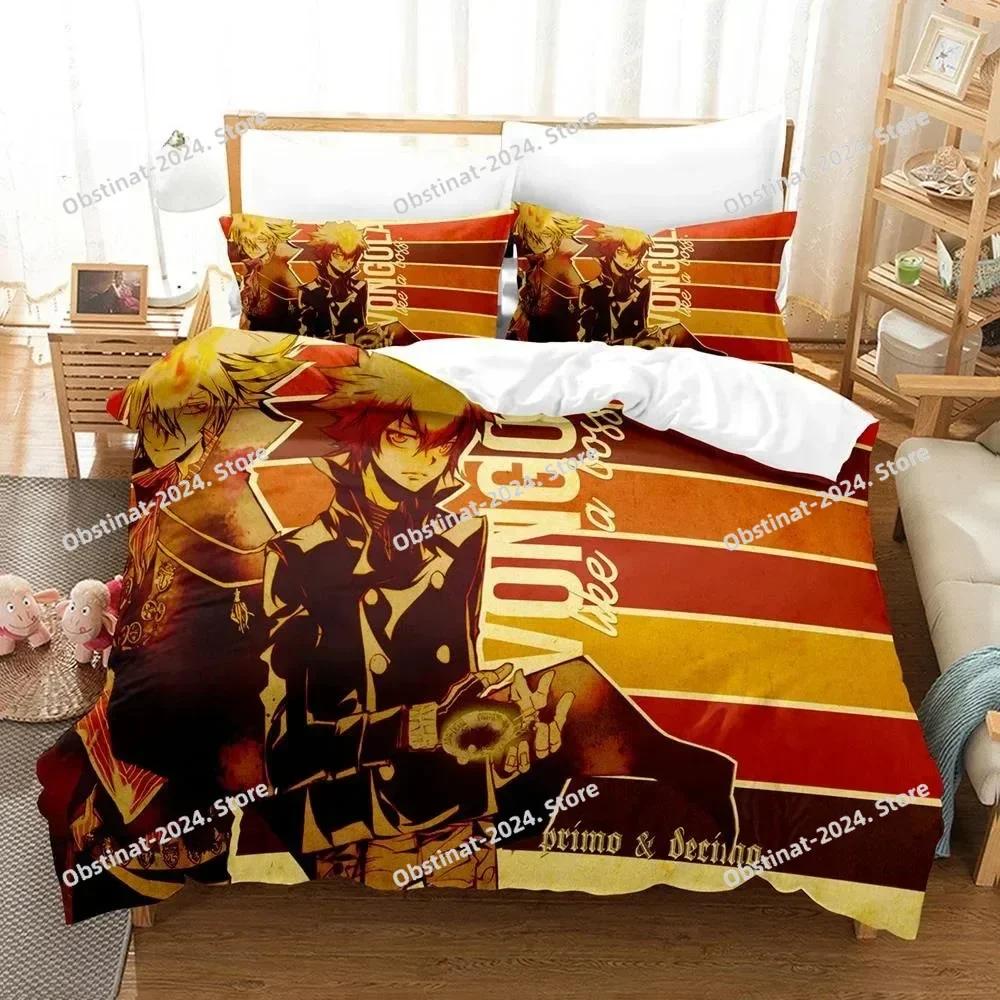 New 3D Anime HITMAN REBORN Bedding Set Printed Bed Set With Pillowcase Bed Duvet Cover Soft Single Double Queen Super King Size