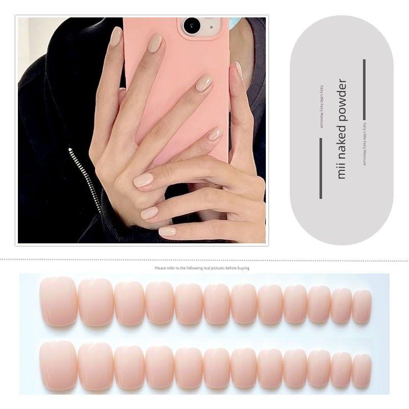 

Свежий молочно-желтый серебристый глиттер квадратный круглый кончик накладного ногтя 22-mini naked powder