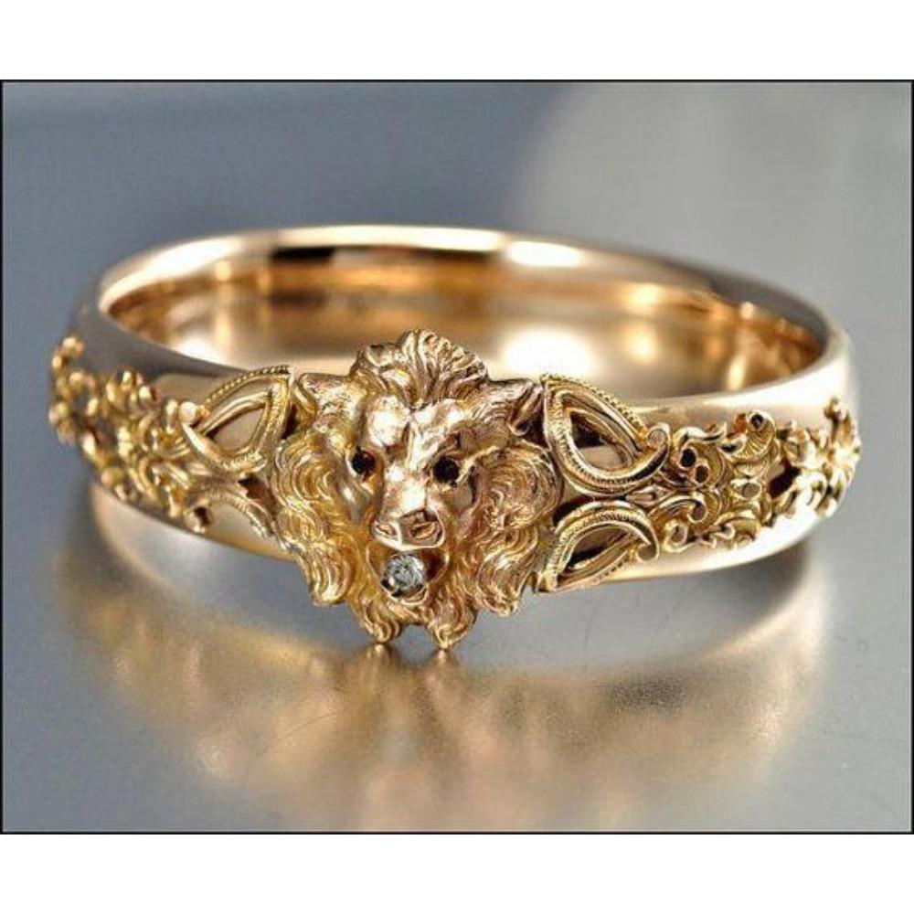 

Модное властное мужское креативное кольцо со львом, европейско-американское животное украшение в виде льва No. 11