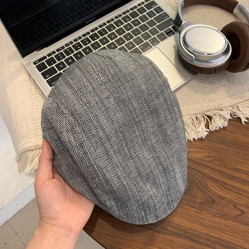 British style retro forward hat women spring and autumn versatile anti-wearing beret fashion big head circumference show face small hat trend