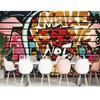 Graffiti Murals Wallpaper European Trend Street Graffiti Wall Paper Bar Living Room Bedroom Kids Graffiti Wallpaper