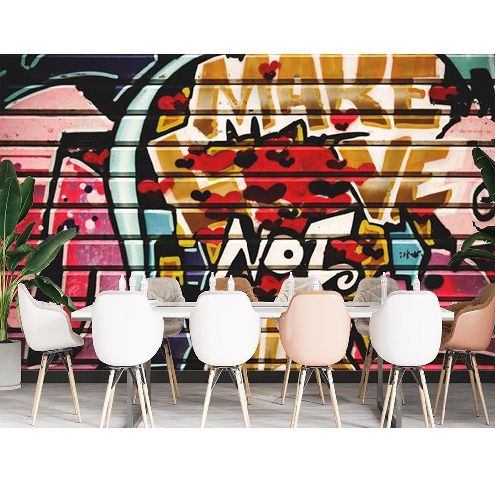 

Graffiti Murals Wallpaper European Trend Street Graffiti Wall Paper Bar Living Room Bedroom Kids Graffiti Wallpaper 200 cm(W) x 140 cm(H)