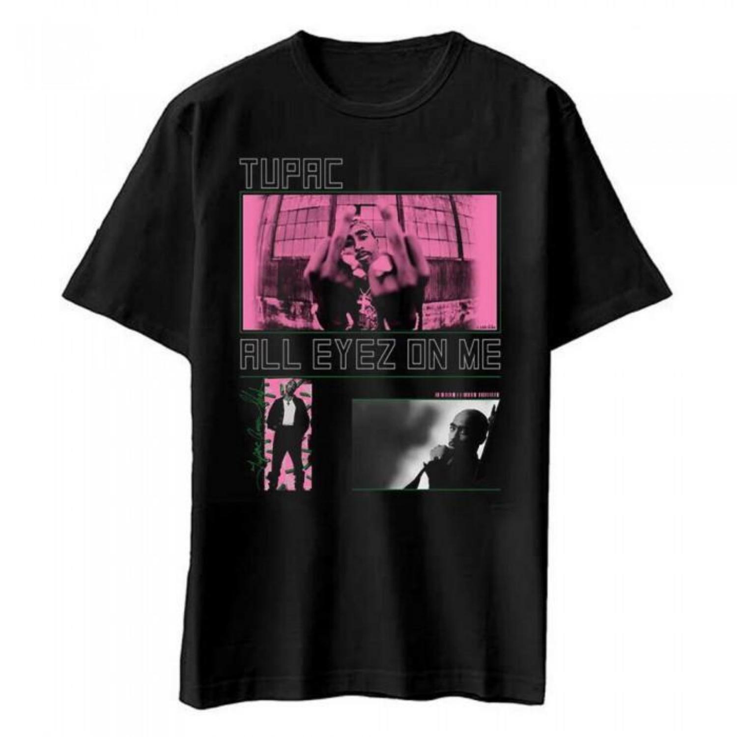 Tupac Shakur Unisex Adult All Eyez On Me Photo Mix Cotton T-Shirt S чёрный