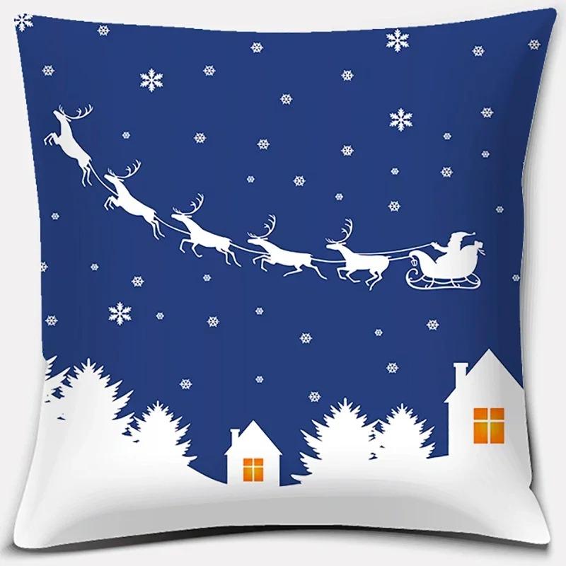 Christmas Themed Pillowcases Car Accessories Office Santa Claus Living Room Sofa Home Pillowcases
