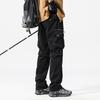 JAYSCE Unisex Cotton Convertible Cargo Pants Multi-Pocket Outdoor Hiking Trousers Detachable Shorts Elastic Waist