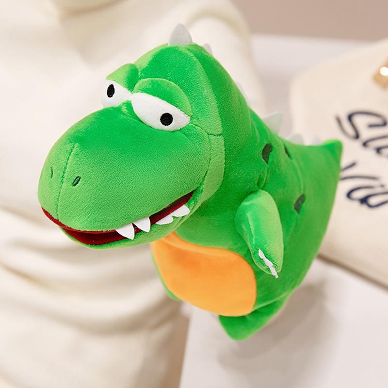 28cm Fetter Cartoon-Dinosaurier Handpuppe Stofftier T-Rex Dino Gruseltier Plüschtier Interaktiv Geschichten Erzählen Kleines Requisit Geschenk