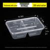Cmaos Transparent Disposable 2-Compartment Lunch Box