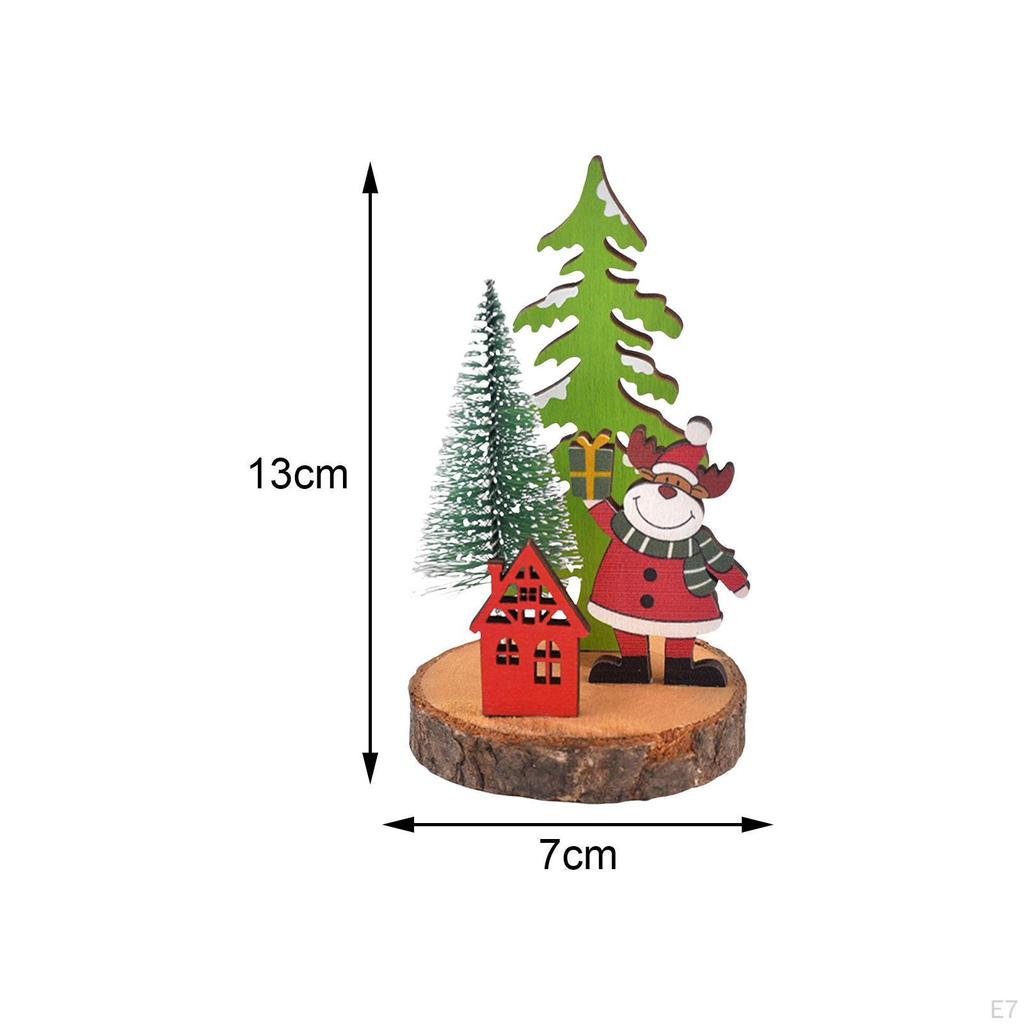Christmas Tree Decoration for Tabletop Use, Wooden Centerpiece Indoor Events