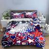 "Patriotic Star Pattern Decor Set" Bedding Set with 1 Duvet Cover 2 Pillowcases Single Double King Queen, Gift