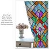 Stained Glass Curtains, Retro Colorful Style Art Printed Window Drapes for Bedroom Living Room Kitchen Decor Fabric 2 Panels