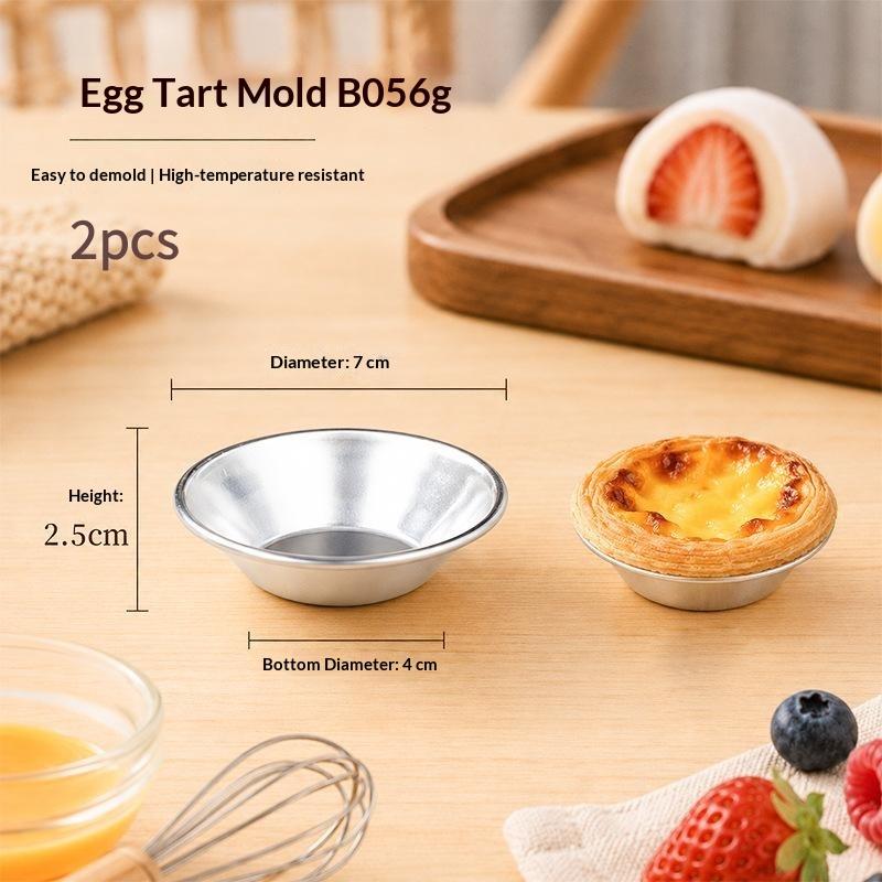 Home Kitchen Baking Mold 1/2Pcs Aluminum Alloy Easy Demold Reusable for Egg Tarts Mochi Desserts