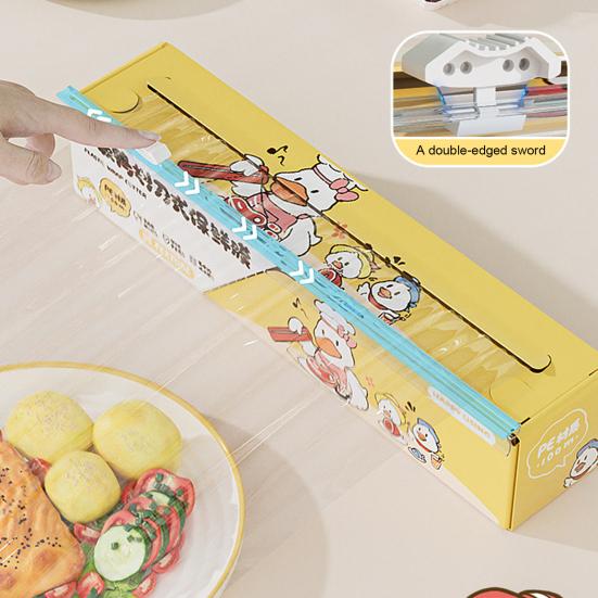Plastik Streç Film Dispenseri Saran Wrap Dahili Kesici Manyetik Buzdolabı Montajı Mutfak Streç Film Kesici Yırtılmayan Kolay Kesim Gıda Sarma Düzenleyici