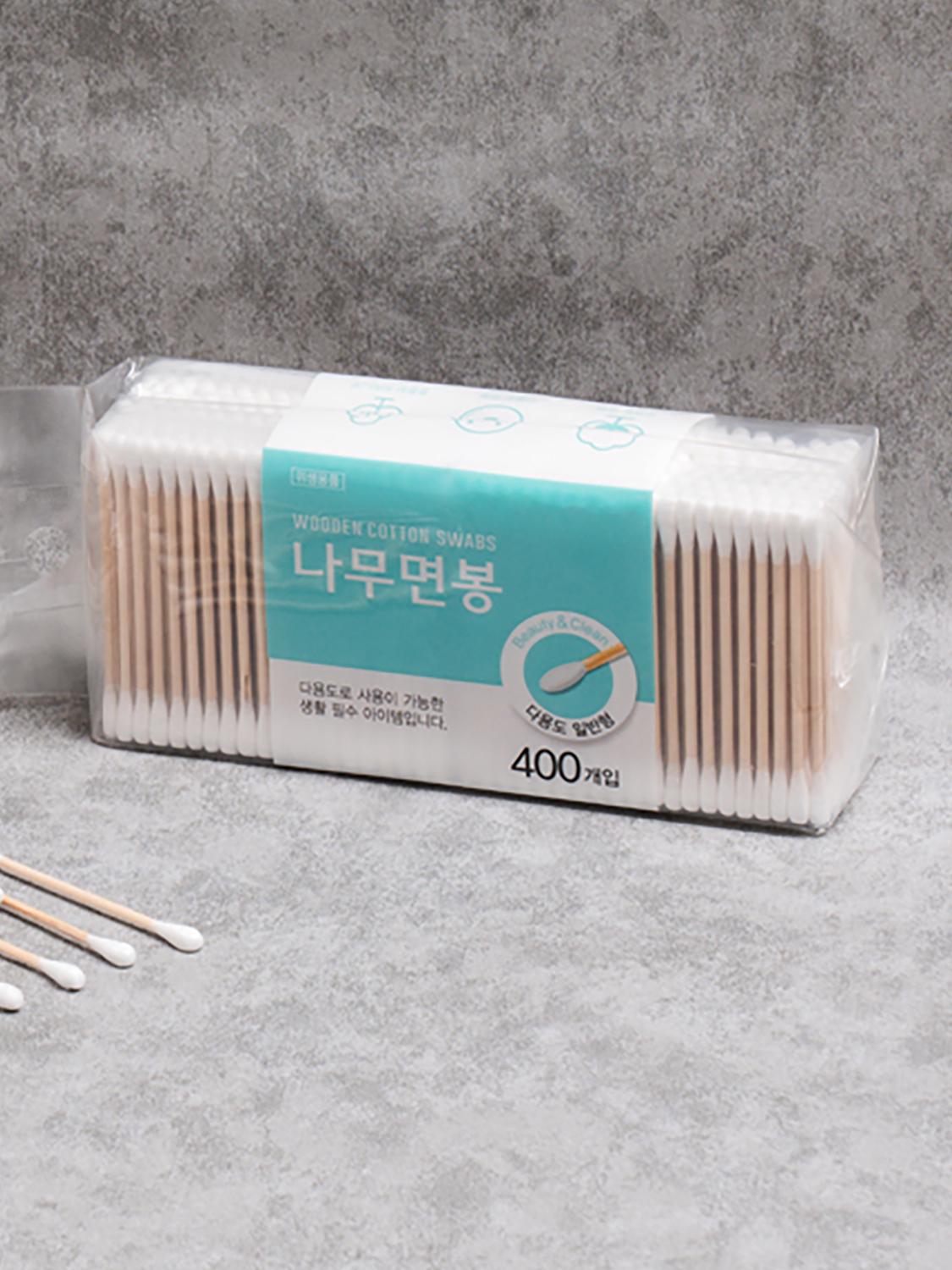 Wood Stick Round Cotton Swabs, 400 Count 1ea