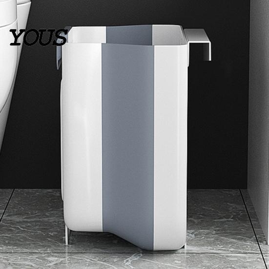 Wall Mounted Kitchen Bin Cabinet Trash Bin, Compact Hanging Garbage Can, Foldable Over The Door Space Saving Container for Bathroom Office And