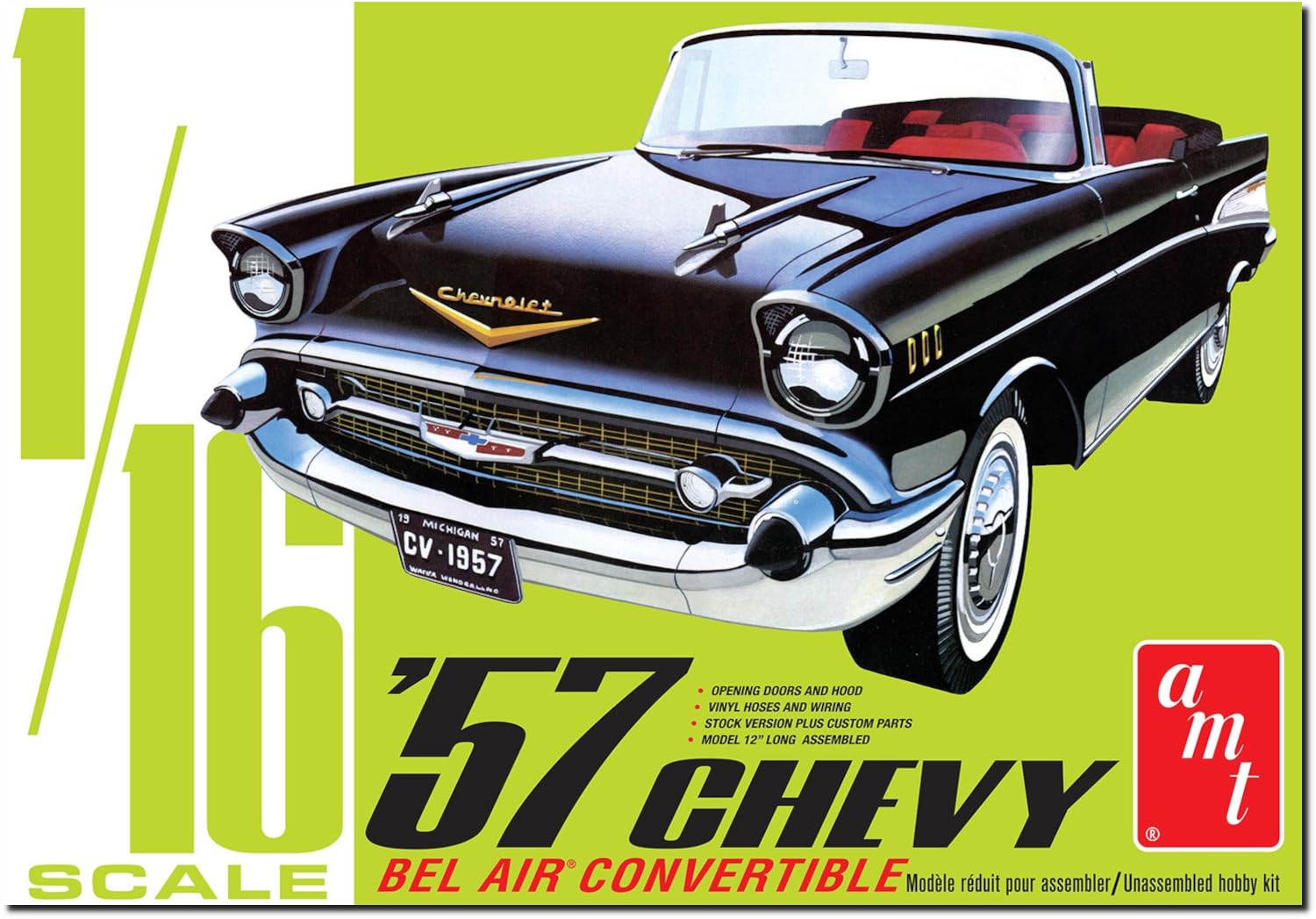

Platz AMT 1657 Chevy Bel Air Convertible Plastic Model AMT1159 1/16 (Car)
