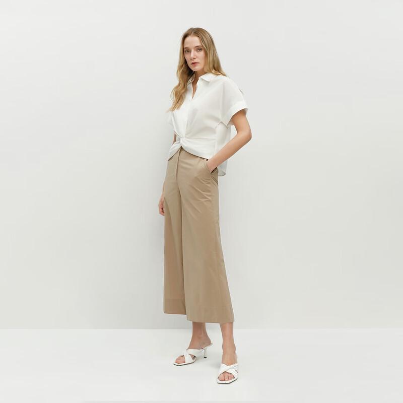 OVVOVV Women's Easy-Care Wide-Leg Casual Pants