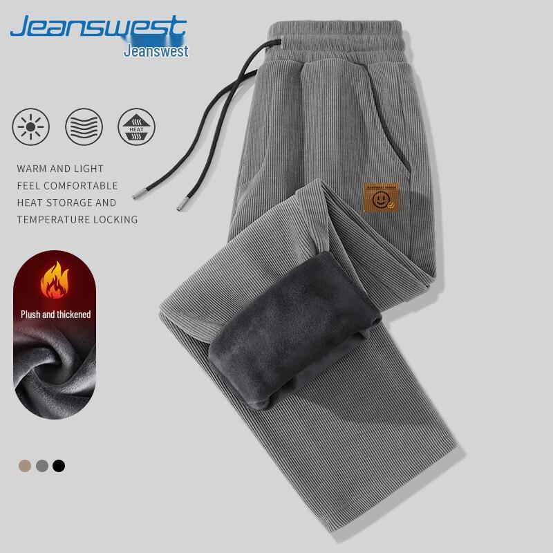 

Jeanswest Men s Winter Fleece-Lined Straight-Leg Pants with Cartoon Print 2XL