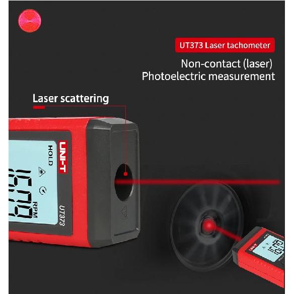 UNI-T Mini Digital Laser Tachometer UT373 Non-Contact Tachometer RPM Range 10-99999RPM Tachometer Odometer Backlight
